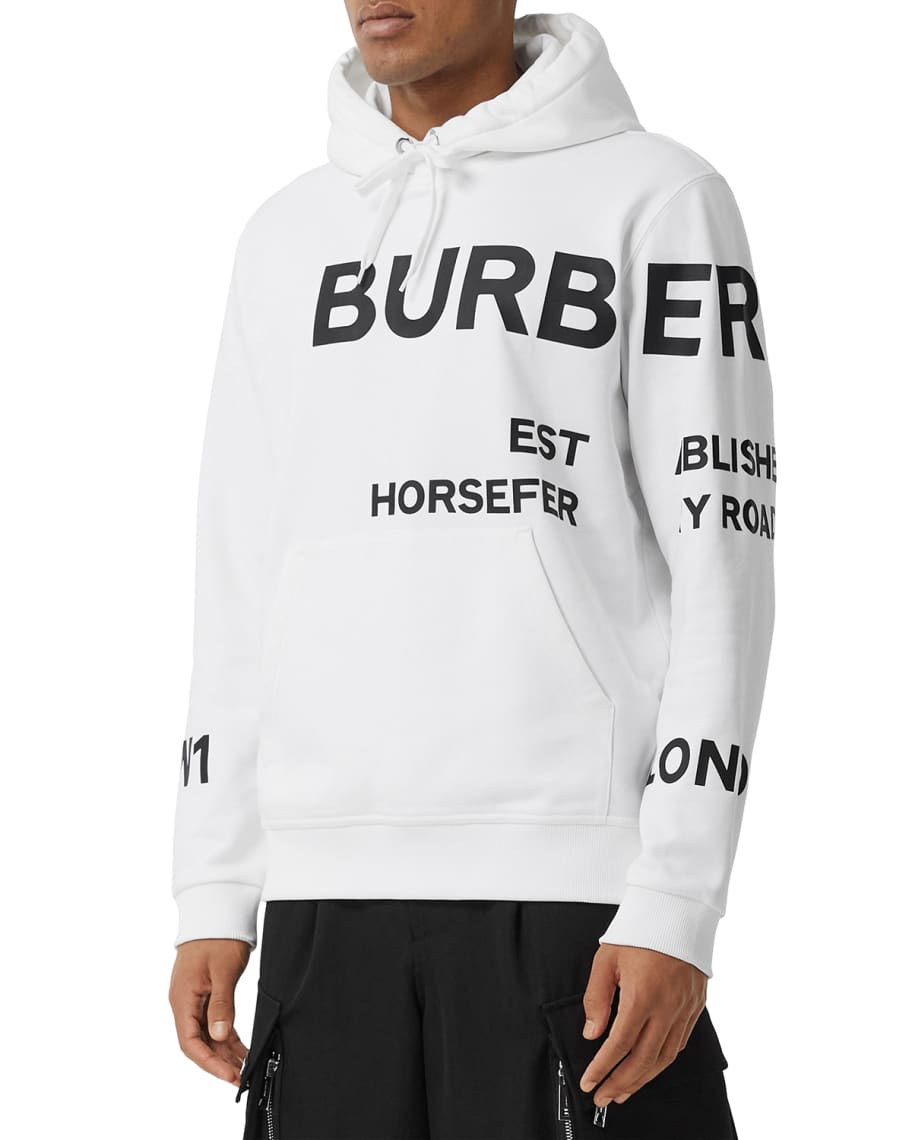 Burberry Men's Address Logo Exploded-Print Hoodie | Neiman Marcus