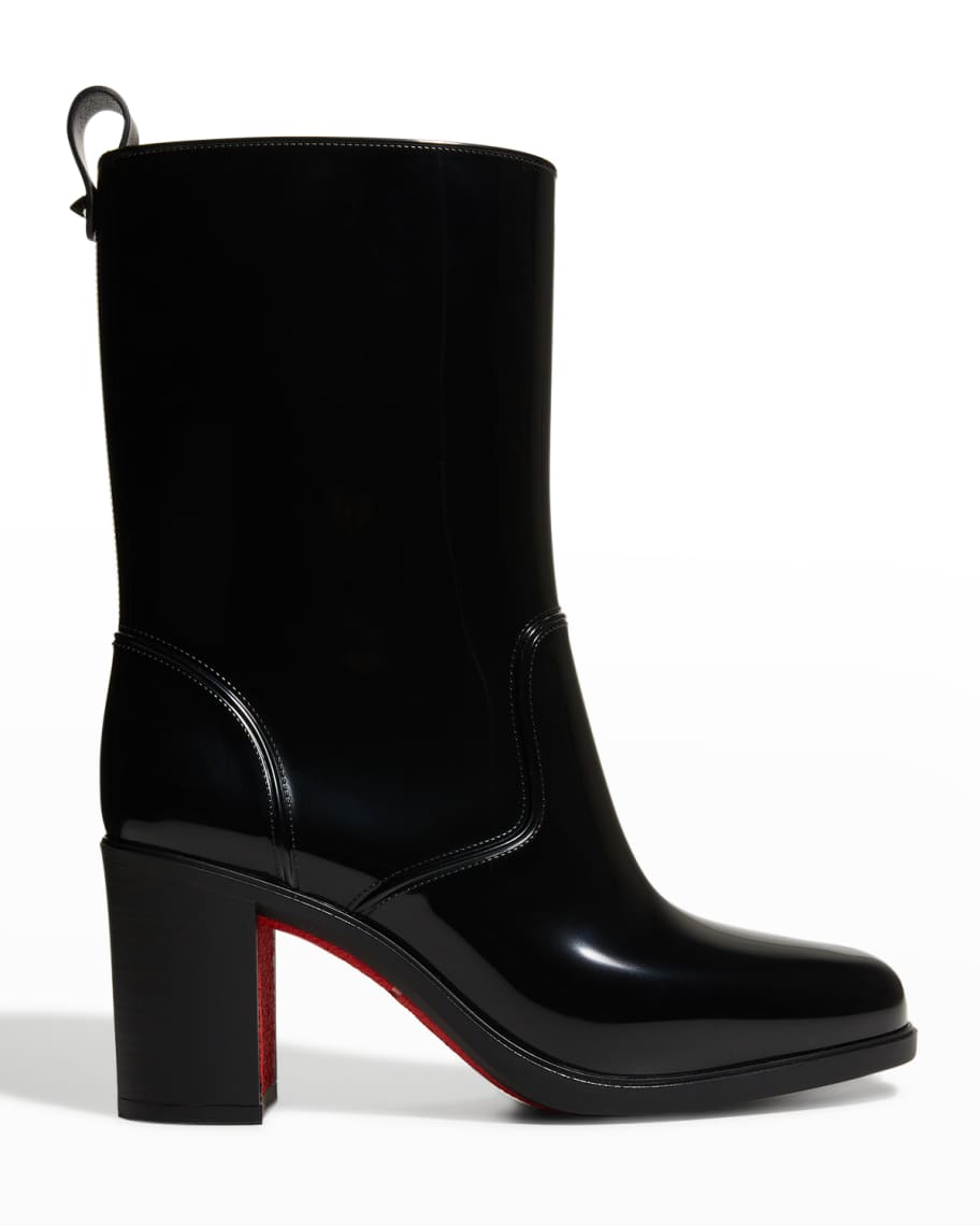 Christian Louboutin Loubirain Calf High Rain Boots Neiman Marcus