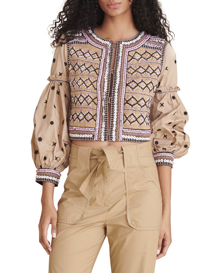 Veronica beard embroidered jacket sale