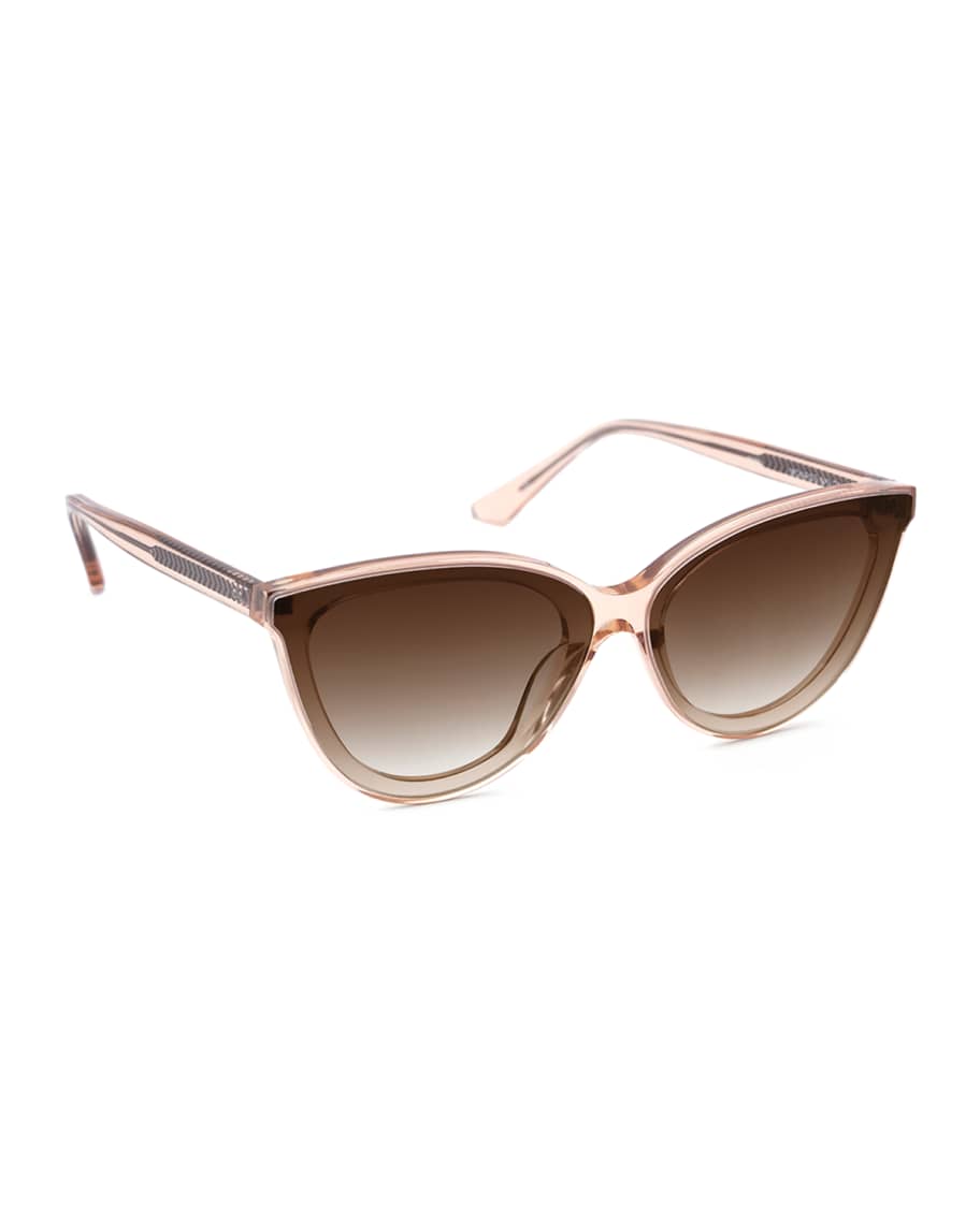 KREWE Monroe Nylon Acetate/Metal CatEye Sunglasses, Petal 24K Neiman