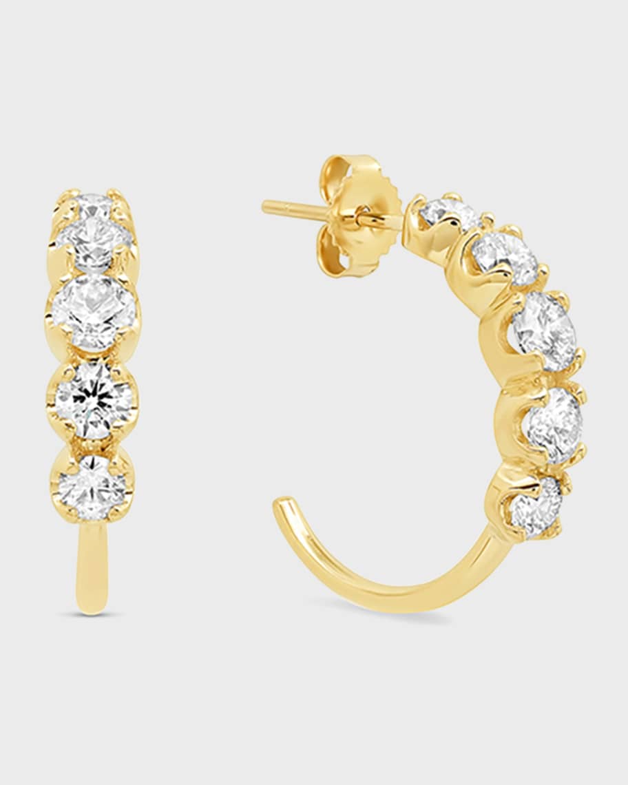 Jennifer Meyer 18k Gold Graduated Diamond Small Hoop