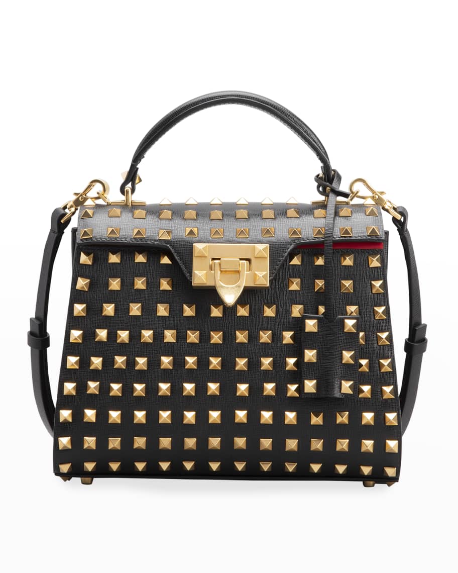 Valentino Garavani Black Small Rockstud Alcove Bag