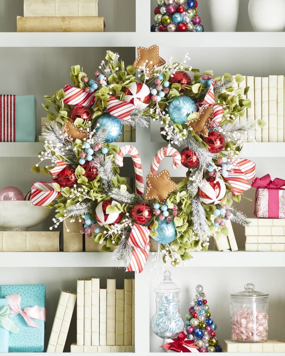 Neiman Marcus Candied Christmas Wreath, 28" Neiman Marcus