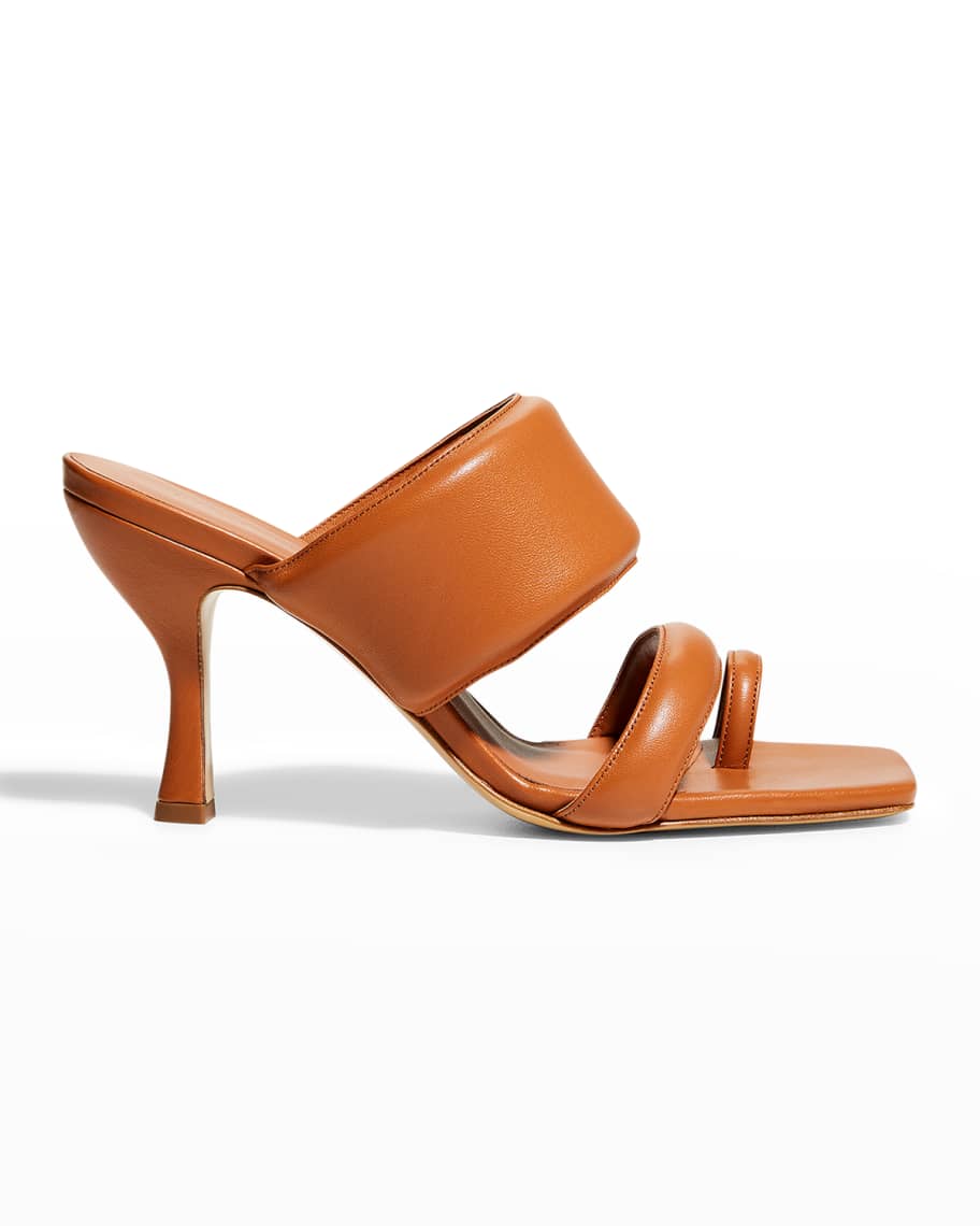 GIA x Pernille 80mm Lambskin Toe-Ring Slide High-Heel Sandals | Neiman ...