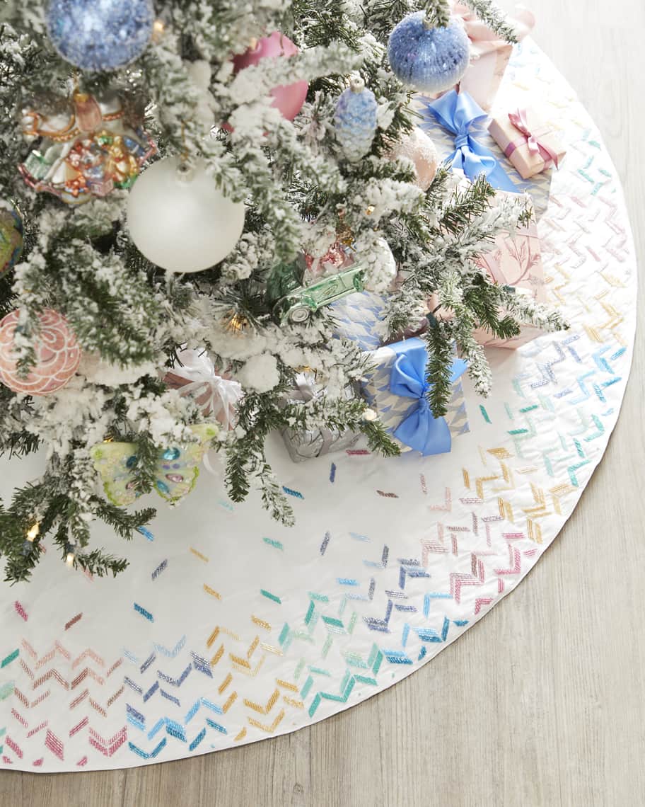 Neiman Marcus Pastel Ombre Deconstructed Chevron Tree Skirt Neiman Marcus