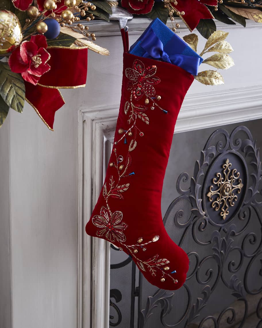 Neiman Marcus Spiritual Magnolia Christmas Stocking Neiman Marcus