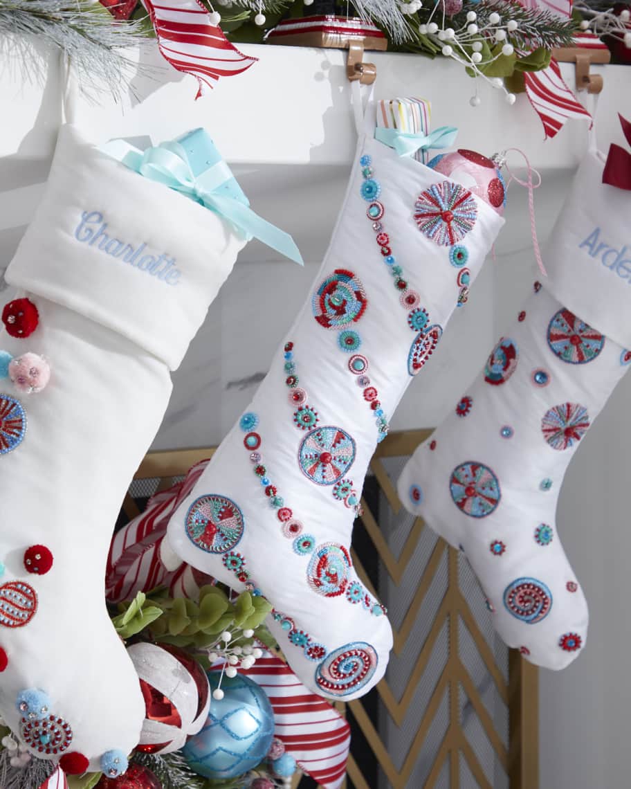 Neiman Marcus Candied Garland Christmas Stocking Neiman Marcus