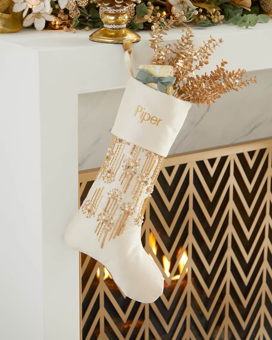 Neiman Marcus Personalized Beaded Christmas Stocking Neiman Marcus