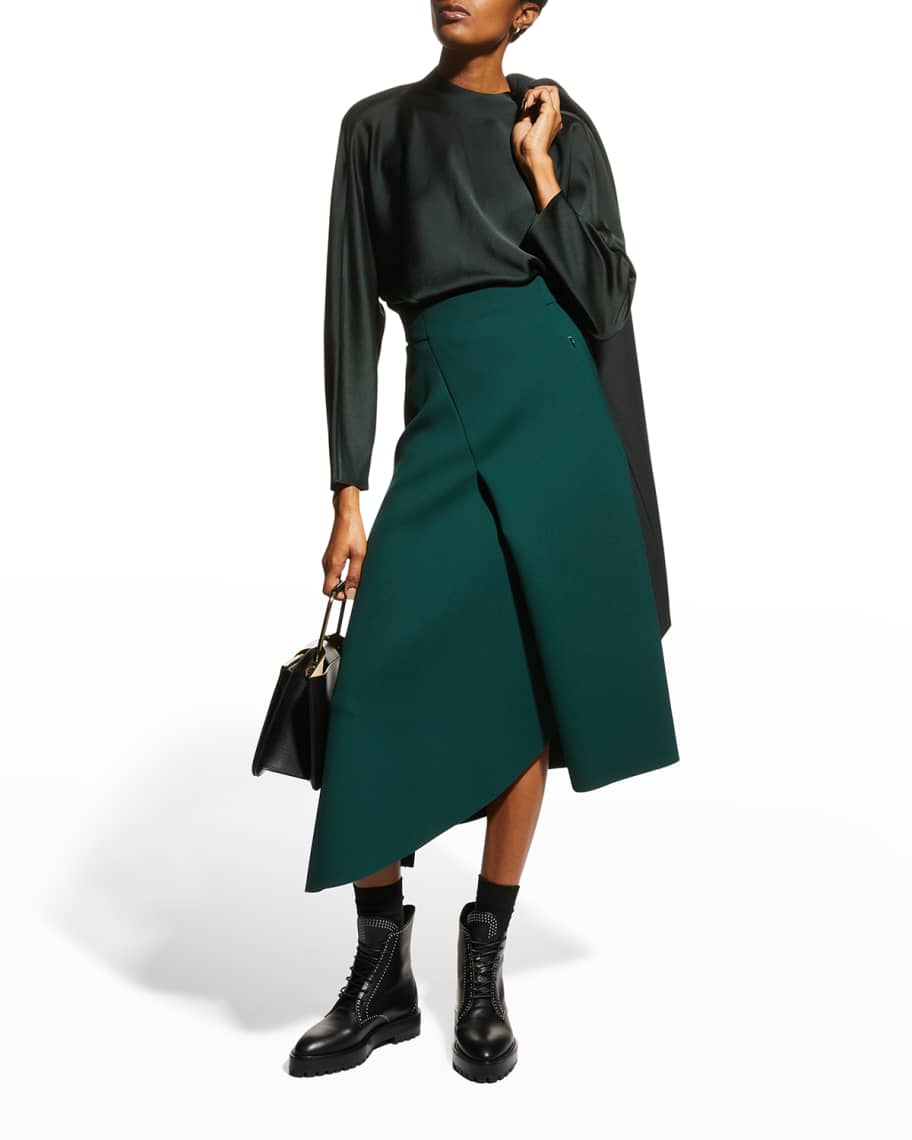 Asymmetrical neoprene skirt top