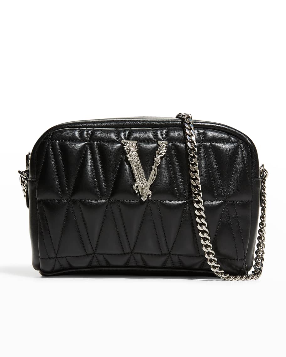 Versace Quilted Leather Camera Crossbody Bag | Neiman Marcus