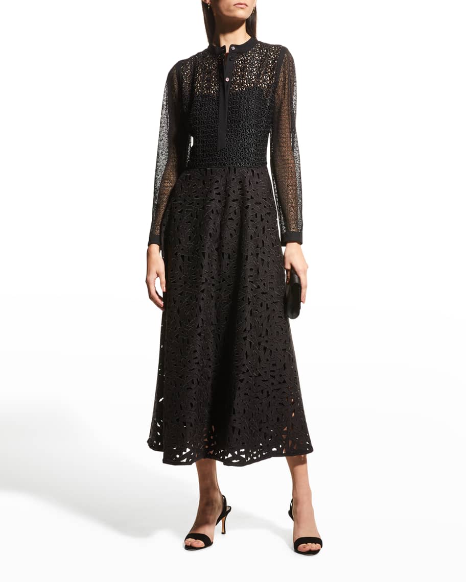 Akris Mixed Infinite & Second Glance Embroidery Gown Neiman Marcus