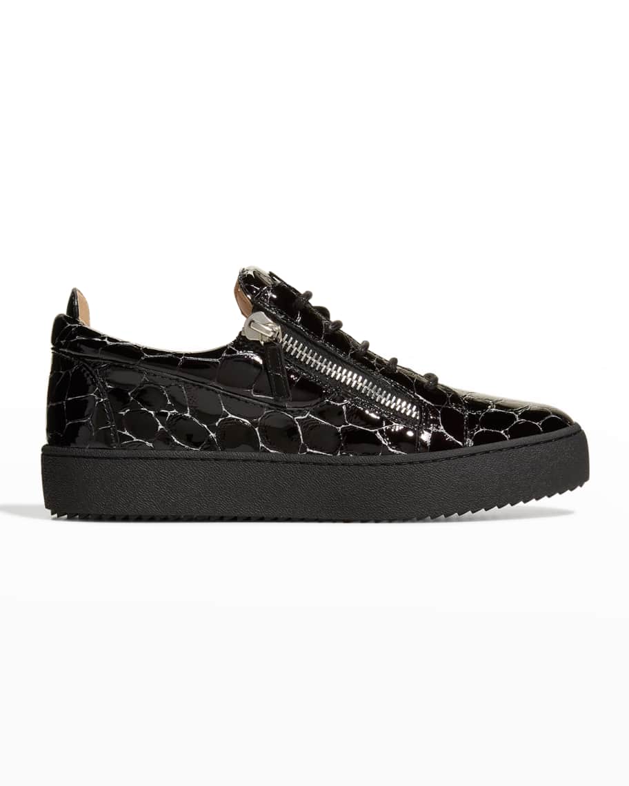 Giuseppe Zanotti Men s Saymond Patent Moc Croc Low Top Sneakers