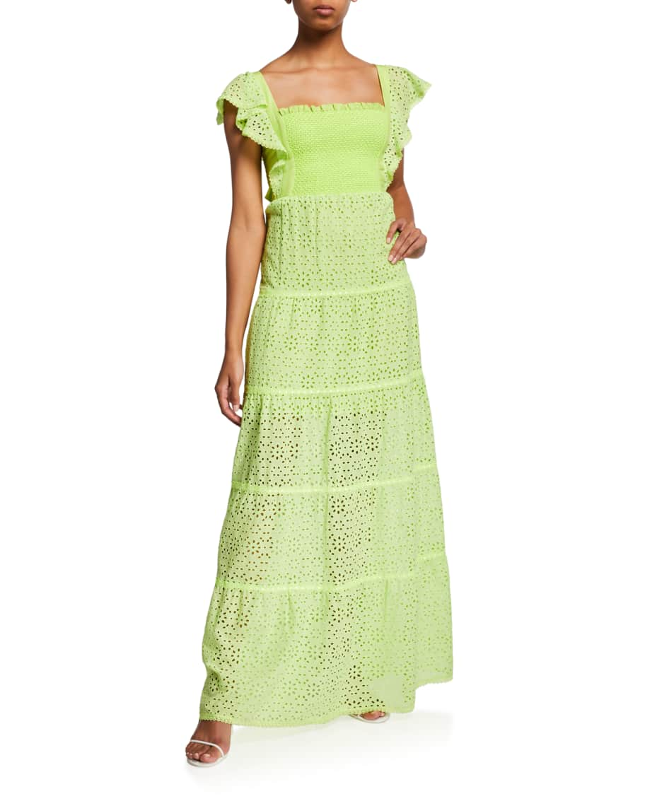 Alice + Olivia Jules Tie-Back Paneled Maxi Dress | Neiman Marcus