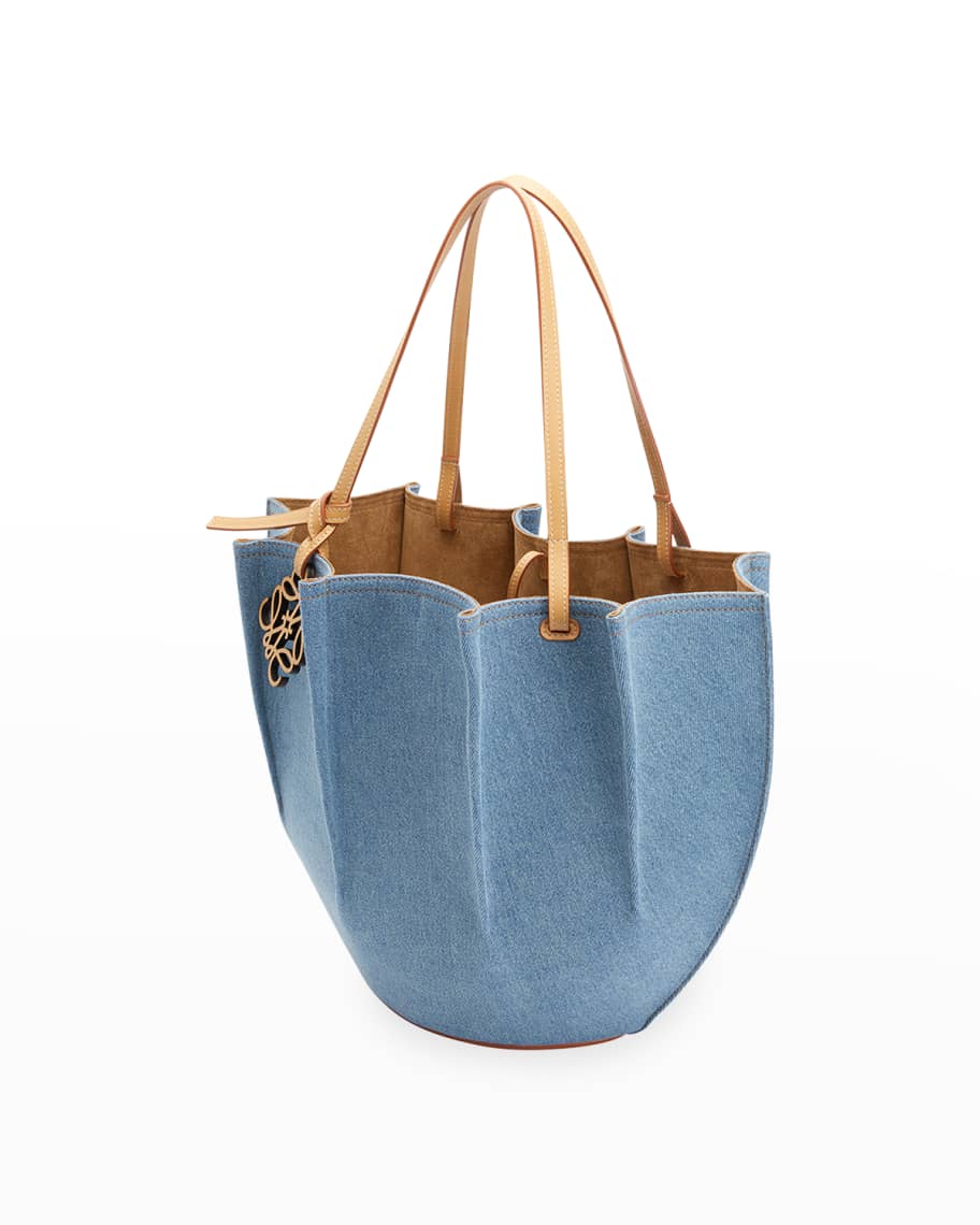 Loewe Paula's Ibiza Balloon Nano Leather Tote in Blue