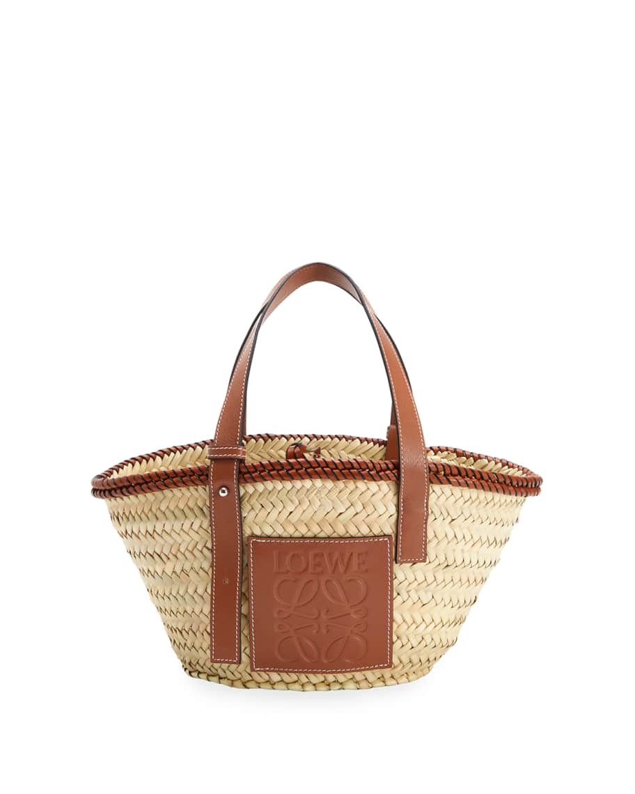 LOEWE Basket Bag Medium size Palm Leaf Dark Brown Basket Cream