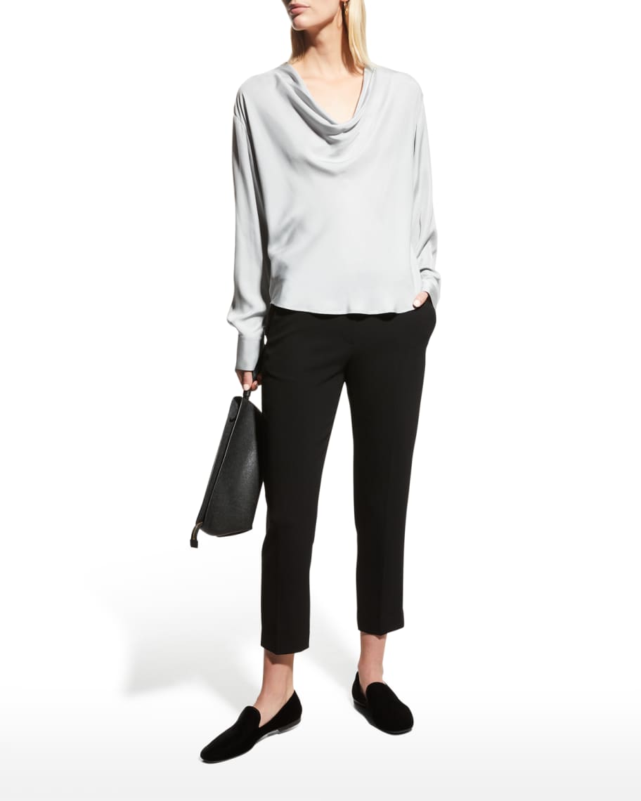 Vince Draped Cowl-Neck Pullover Top | Neiman Marcus