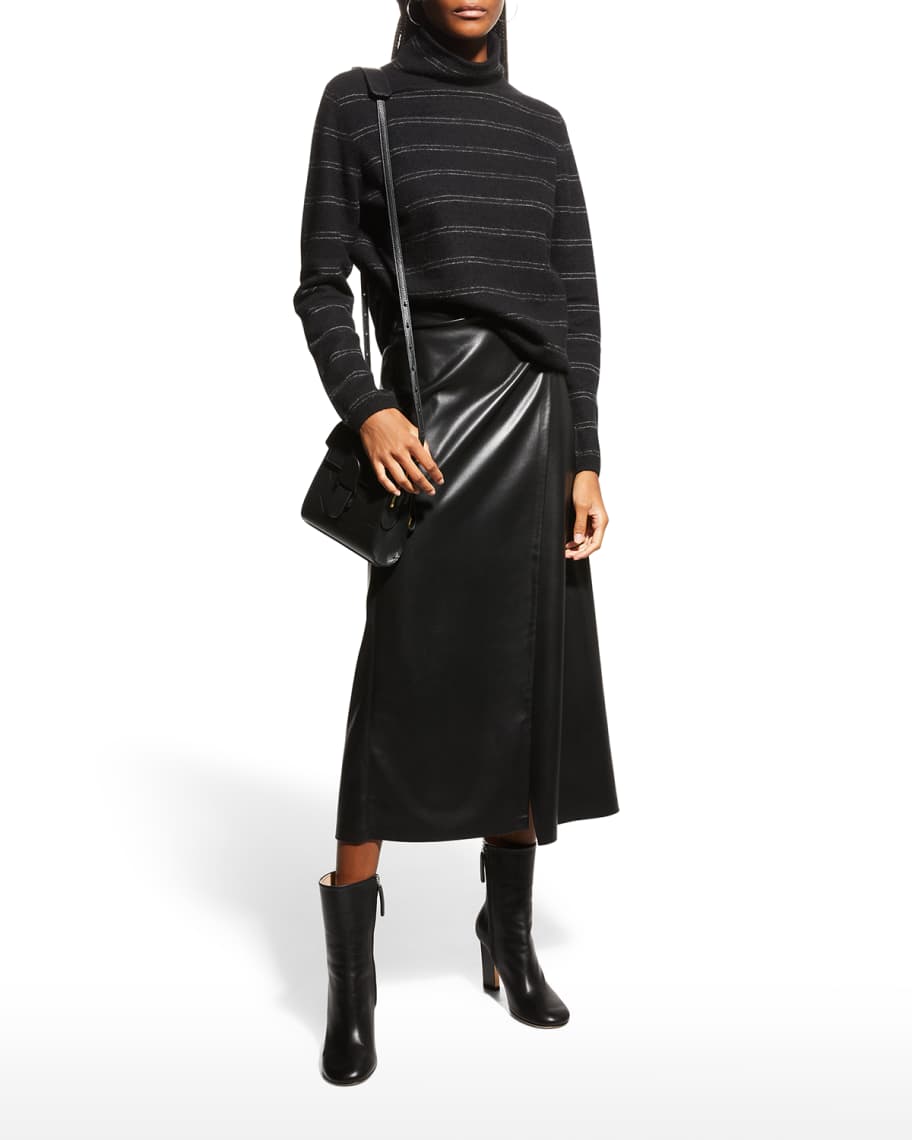 Vince Striped Fitted Turtleneck Sweater | Neiman Marcus