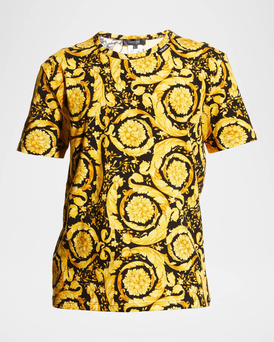 Barocco print cotton jersey t-shirt - Versace - Men