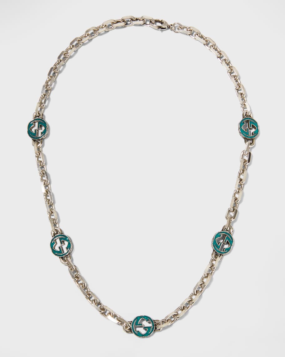 Gucci Men's Interlocking G Silver Chain Necklace | Neiman Marcus