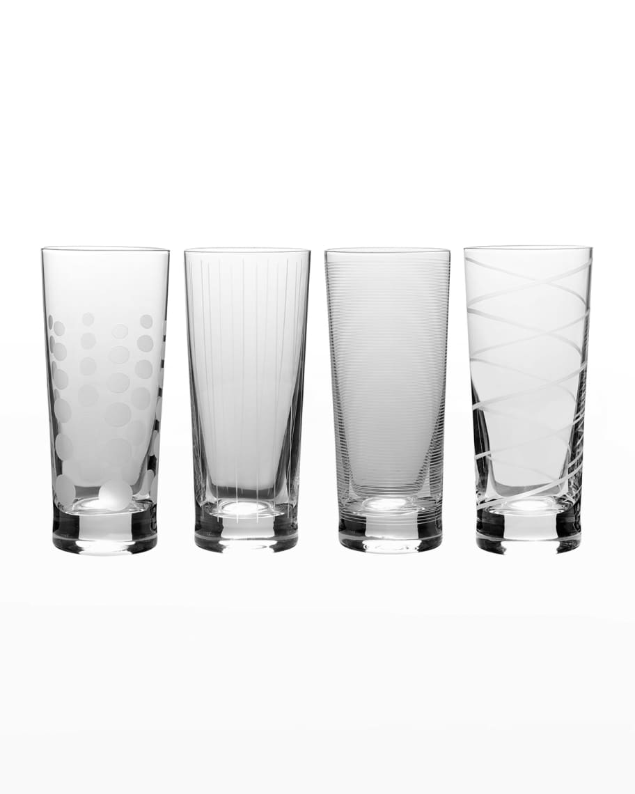 Mikasa Cheers Highball Glasses – Set Of 4, 19.75 Oz Each, Etched Designs, Made In France