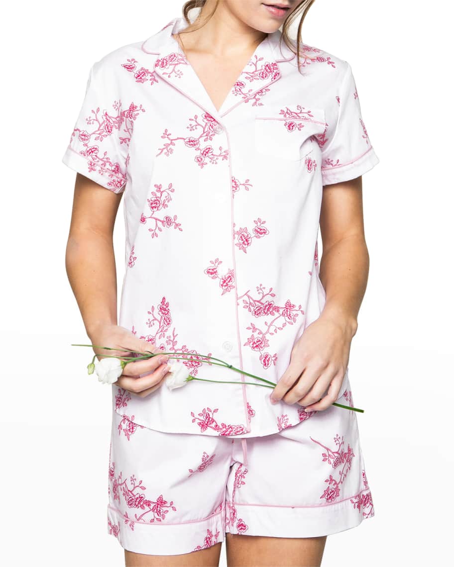 Women's Twill Pajama Set in English Rose Floral – Petite Plume