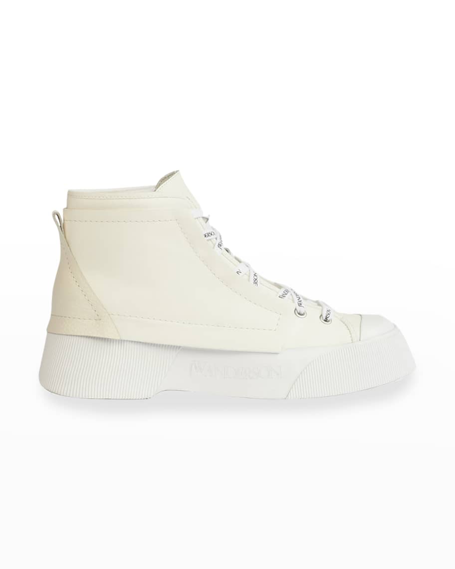JW Anderson Trainer Leather High-Top Sneakers | Neiman Marcus