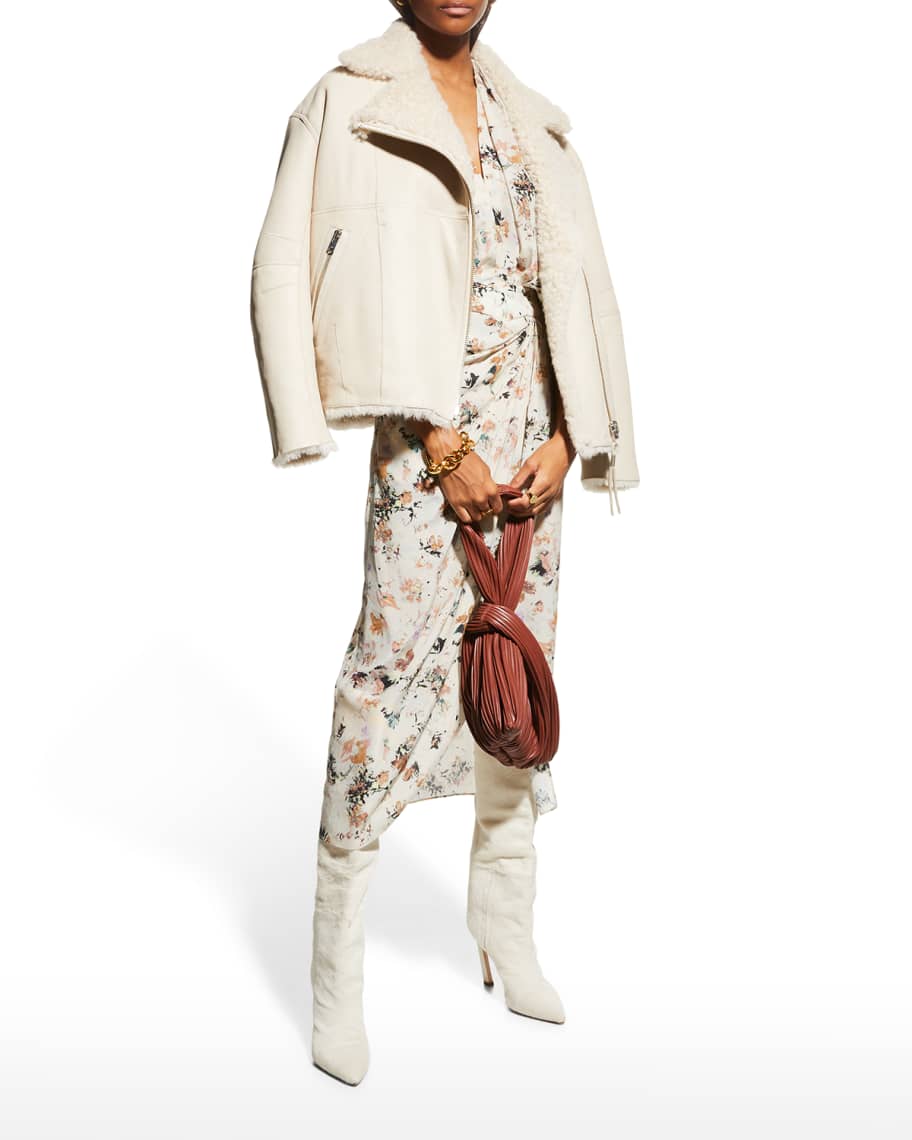 Iro shearling top biker jacket