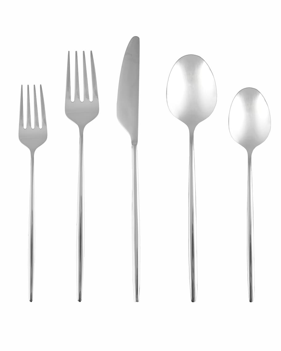SHEUMNT Sfarzoso Set Posate Barocco Oro Argento 20 Pezzi, Posate in Acciaio Inox 18/10 Anti