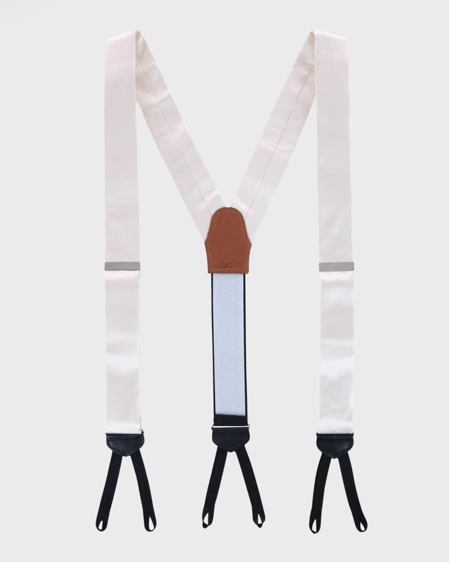 Trafalgar Men's Sutton Solid Silk Suspender Braces Neiman Marcus