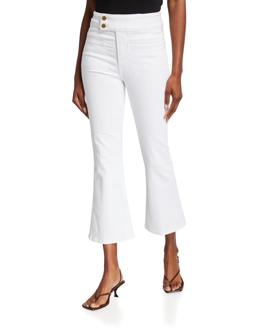 Frame cropped new arrivals flare jeans