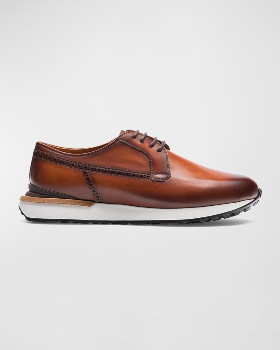Magnanni Men's Burnished Dress Trainer Sneakers | Neiman Marcus