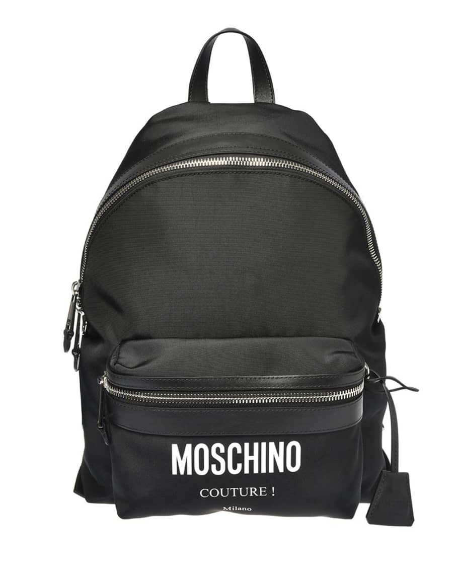 Moschino Men's Solid Logo Backpack | Neiman Marcus