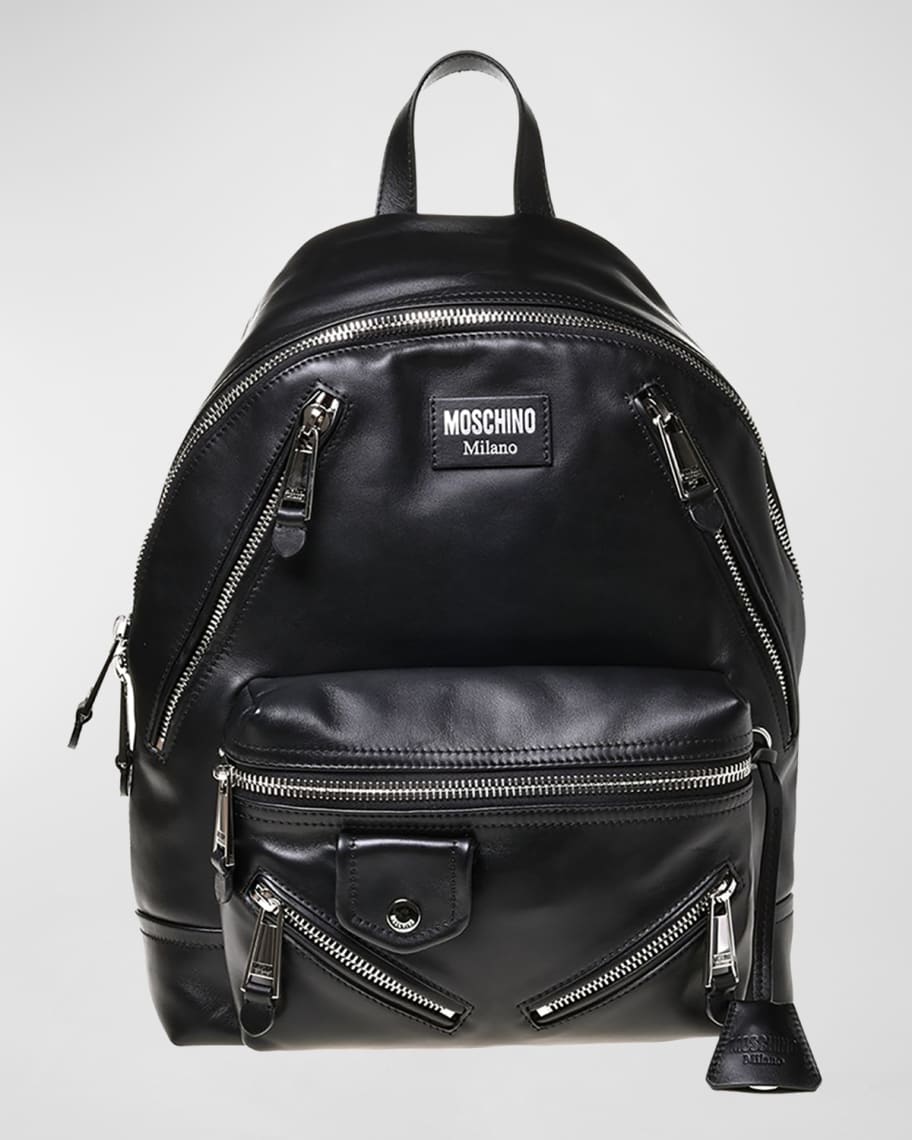 Moschino Men's Leather MultiZip Backpack Neiman Marcus