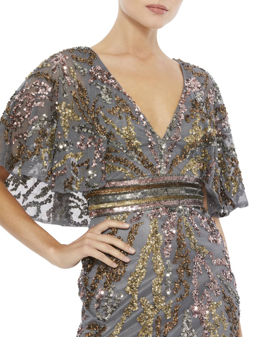 sequin column gown mac duggal