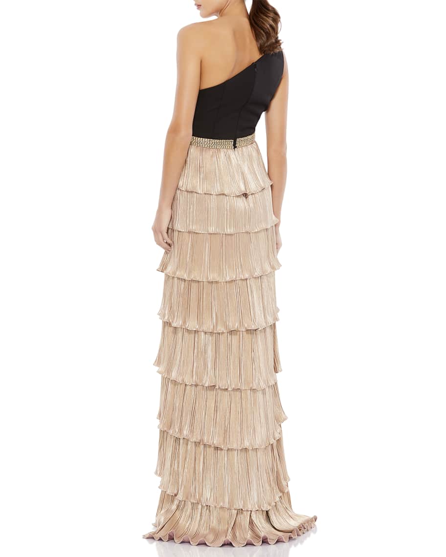 ieena for mac duggal one shoulder gown