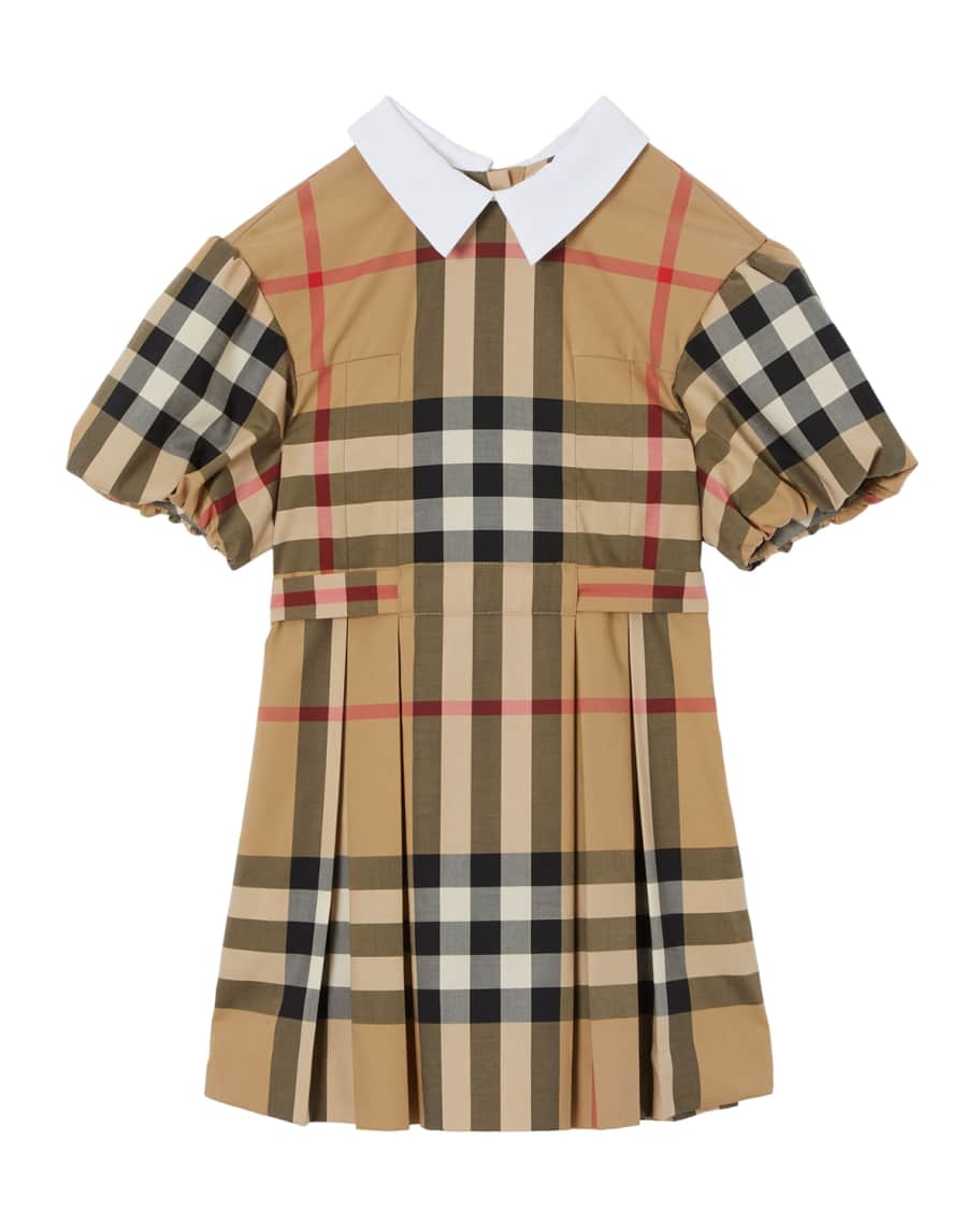 Burberry Girl's Barbara Vintage Check Collared Dress, Size 3-14 ...