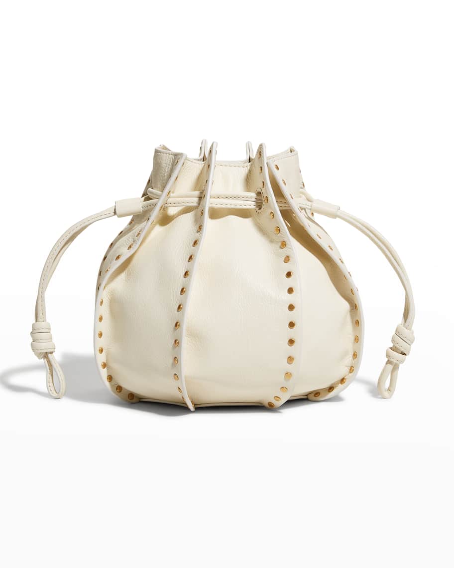 Mini Hollow Out Bucket Bag Studded Decor With Inner Pouch