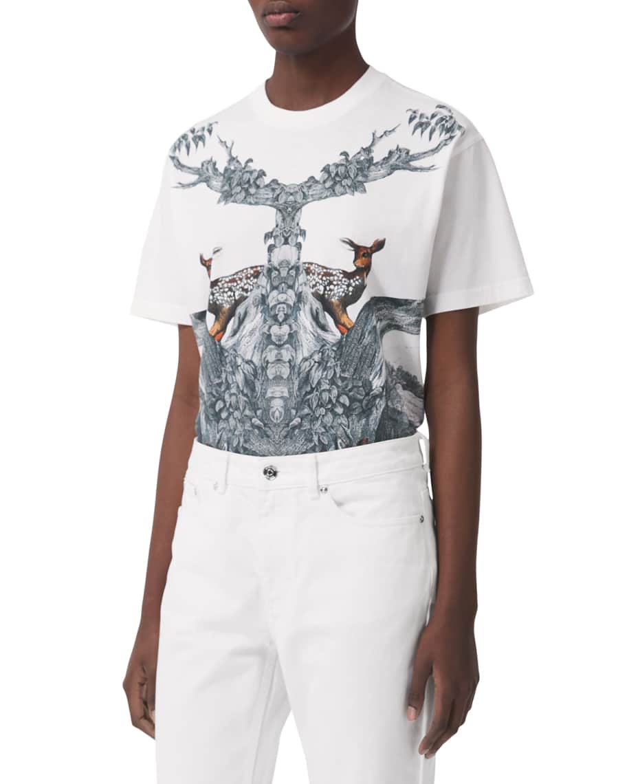 Burberry Carrick Deer Graphic T-Shirt | Neiman Marcus