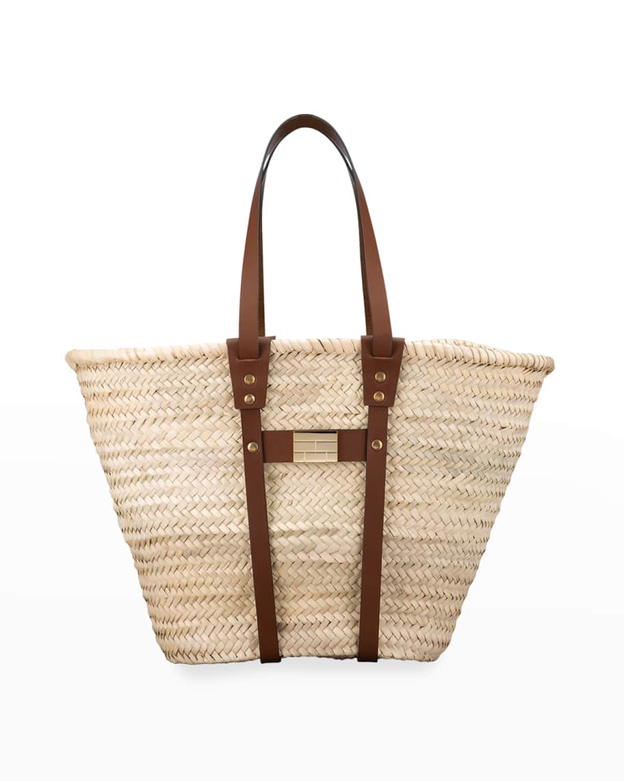 Gucci, Embellished Leather-trimmed Crocheted Raffia Tote, Neutrals, One  size