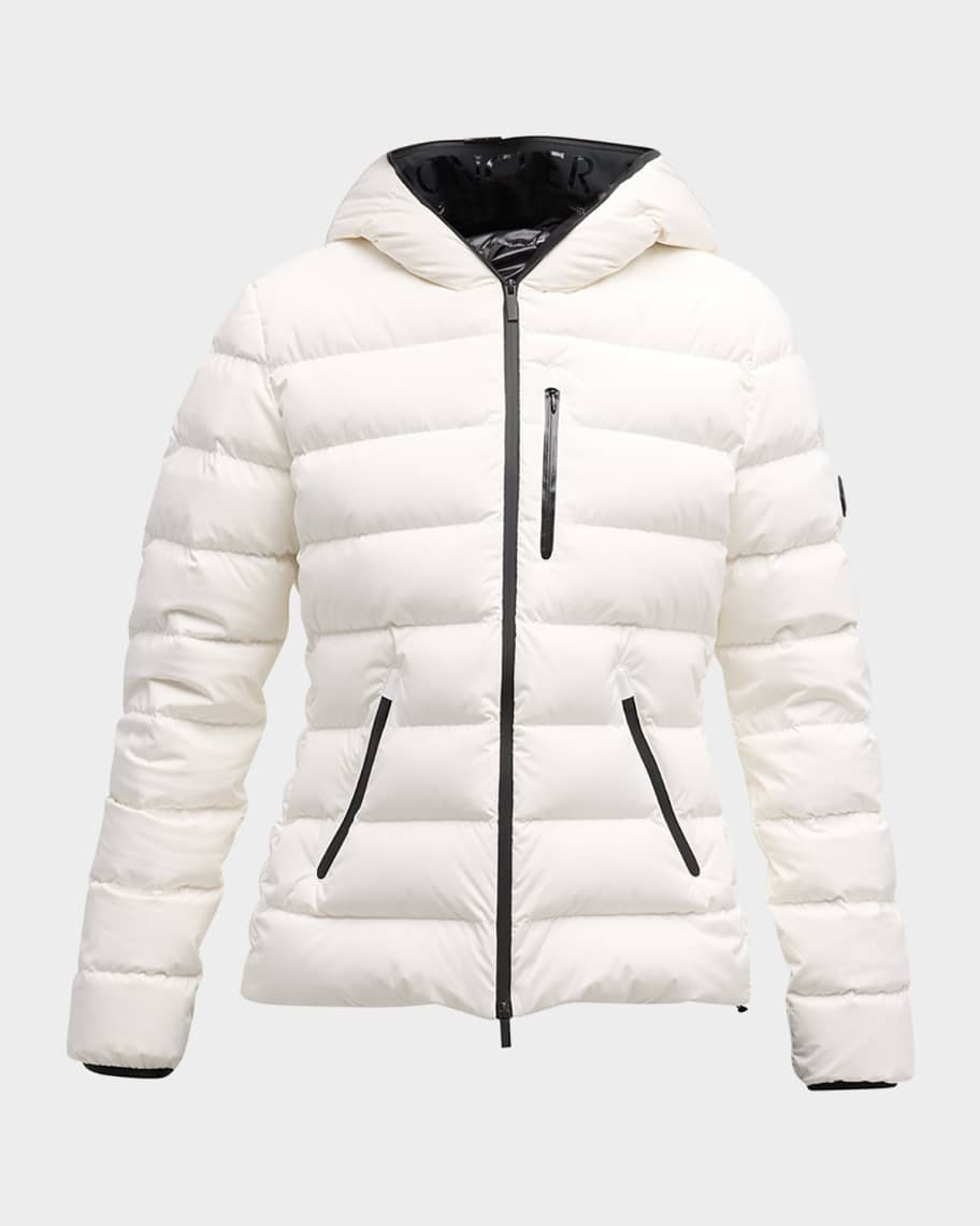 MONCLER☆HERBE GIUBBOTT☆ Moncler Herbe Stretch Nylon Hooded Puffer Jacket | Neiman Marcus