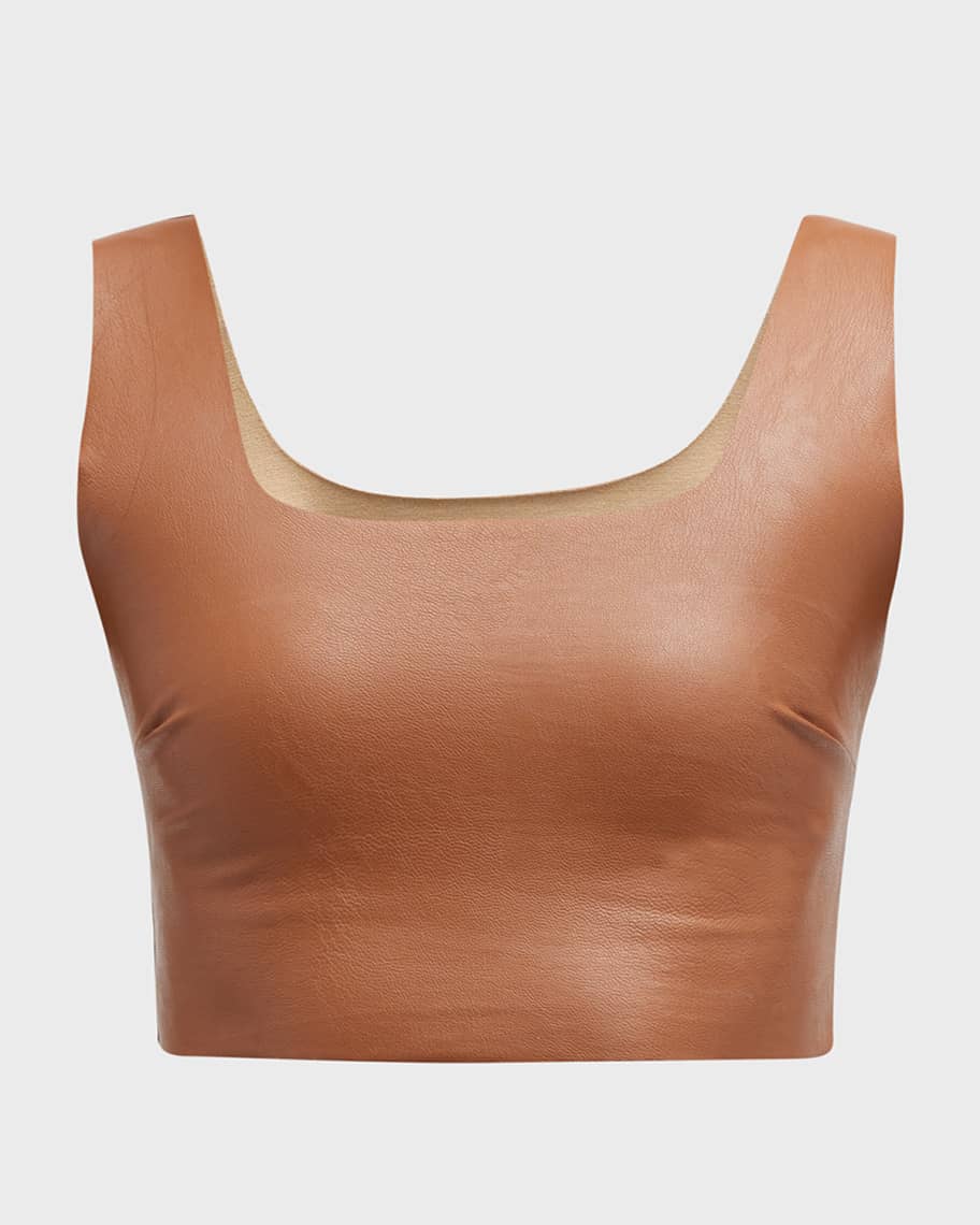 Commando Faux-Leather Crop Top | Neiman Marcus