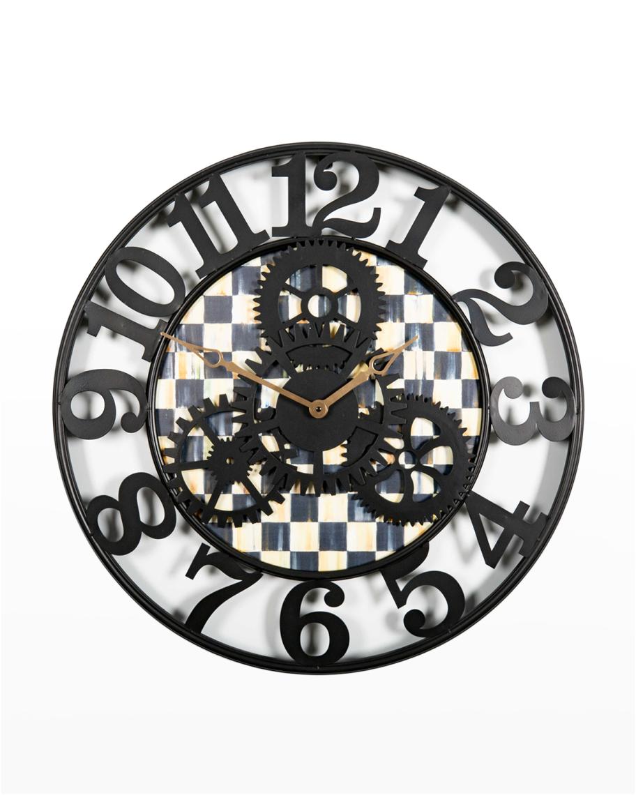 MacKenzie-Childs Large Courtly Check Farmhouse Wall Clock | Neiman Marcus