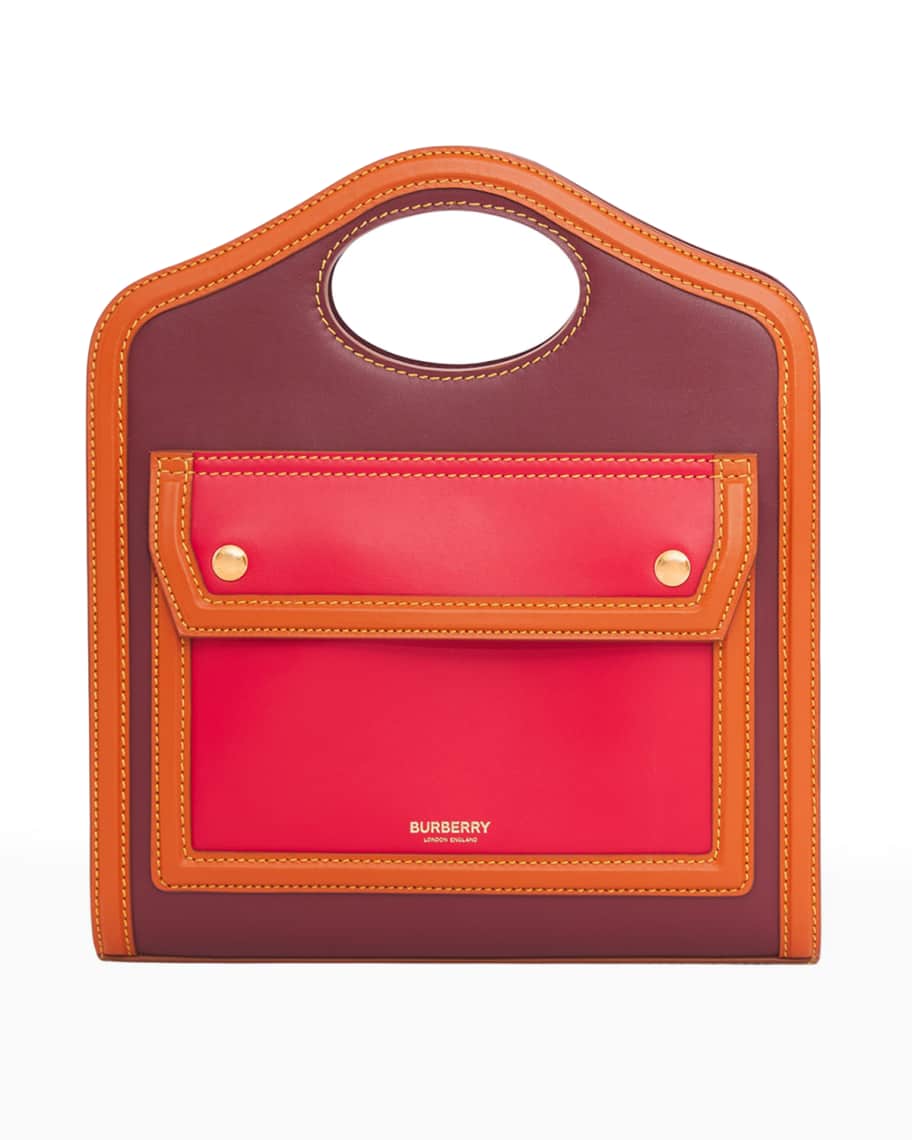 Burberry Mini Colorblock Pocket Top-Handle Tote Bag | Neiman Marcus