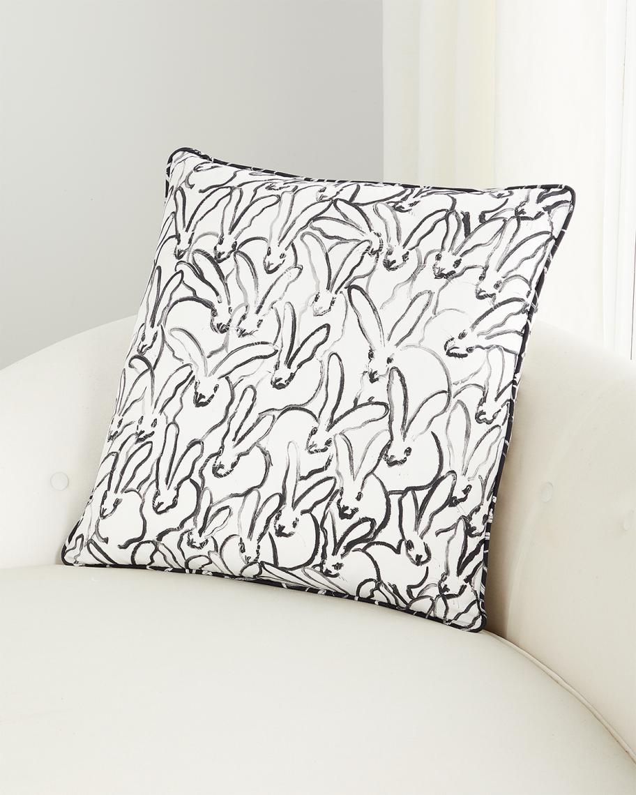 Hunt Slonem Rabbit Run Cotton Pillow, 22