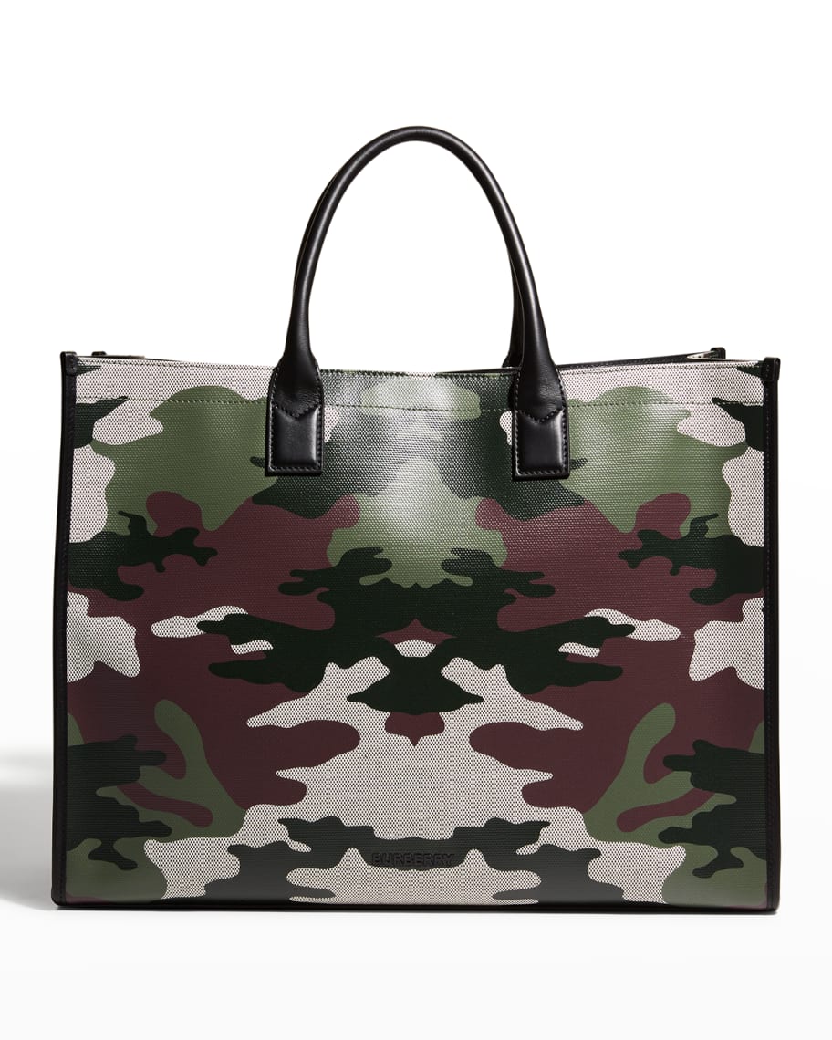 Burberry Men's Denny Canvas Camo Tote Bag | Neiman Marcus