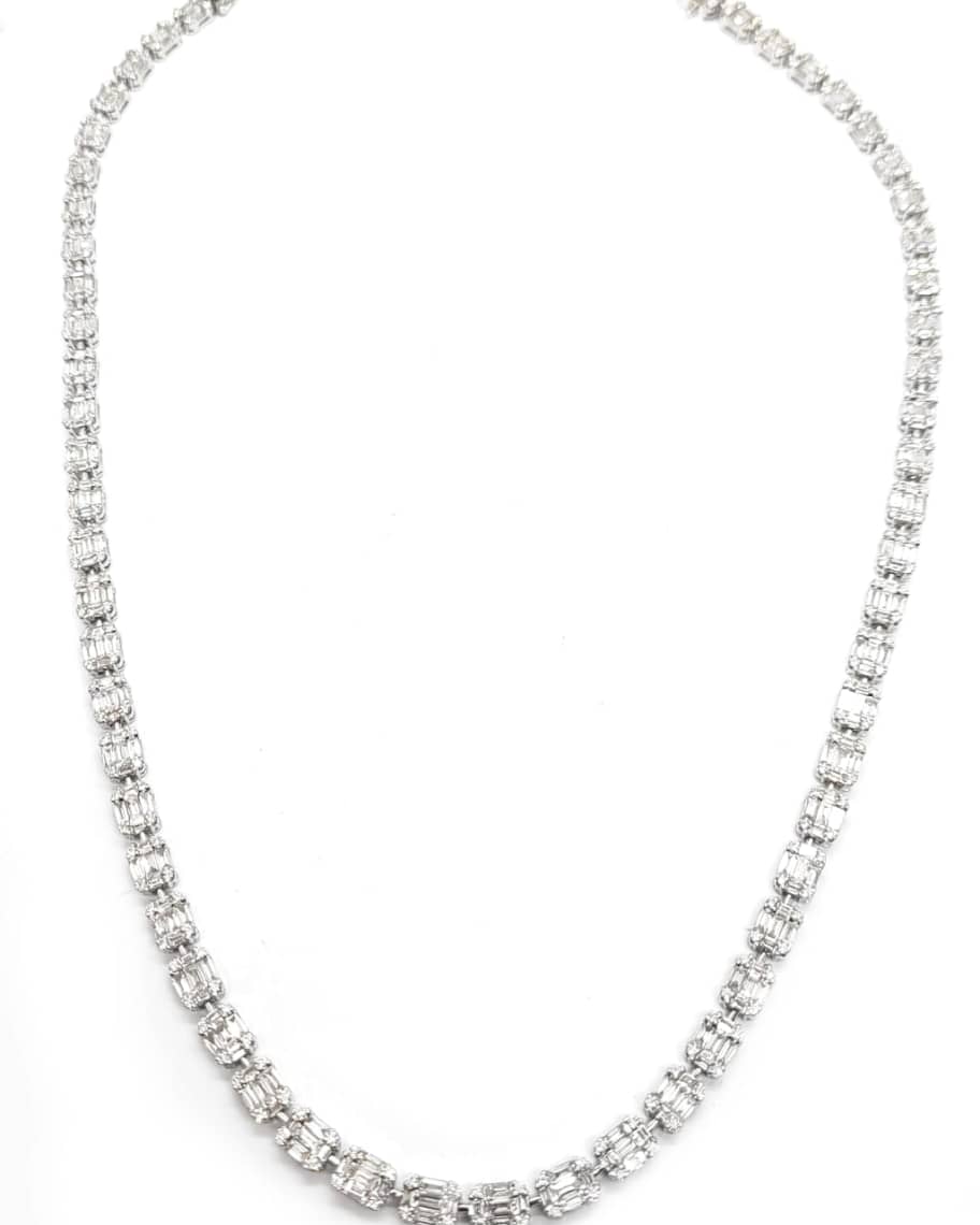 Andreoli 18K White Gold Diamond Tennis Necklace 12.00tcw Neiman Marcus