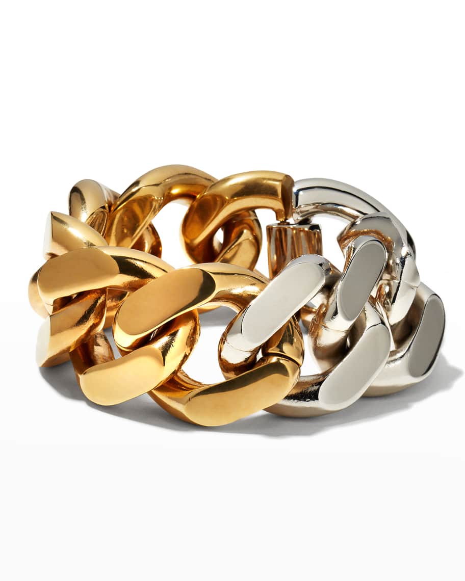 STELLA MCCARTNEY  ツートーンブレスレット Stella McCartney Two-Tone Curb-Link Bracelet | Neiman Marcus
