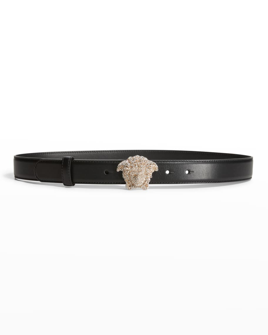 VERSACE Embellished leather belt