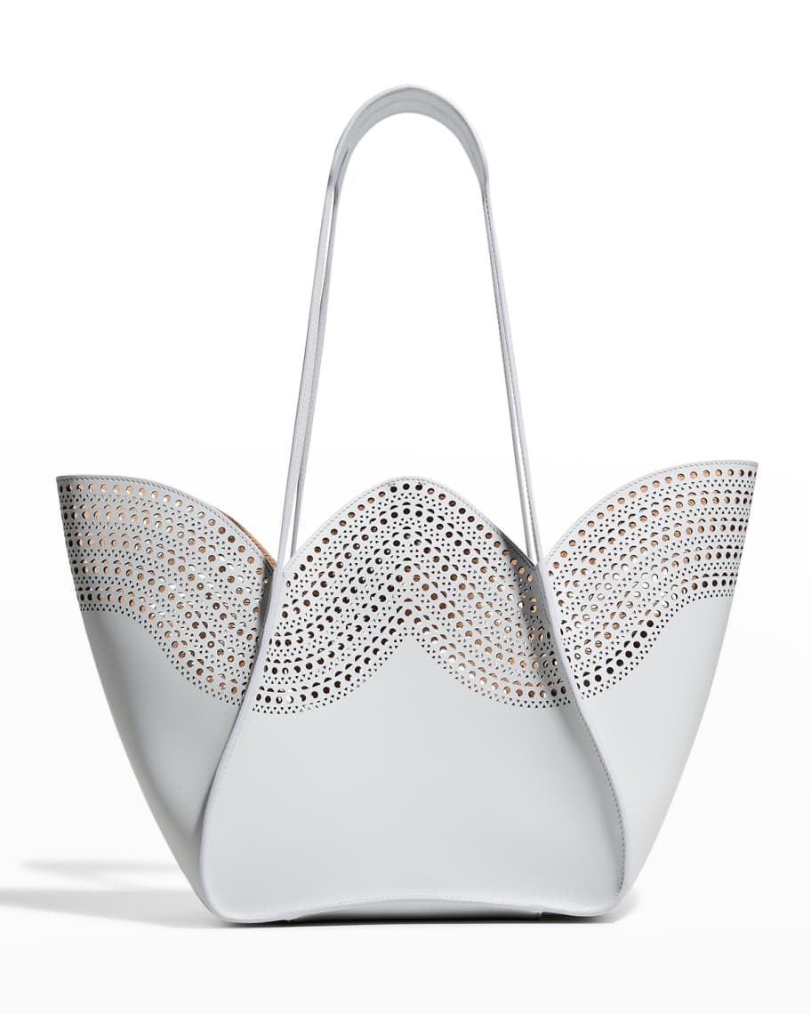 ALAIA Lili 22 Vienne Laser-Cut Leather Tote bag | Neiman Marcus