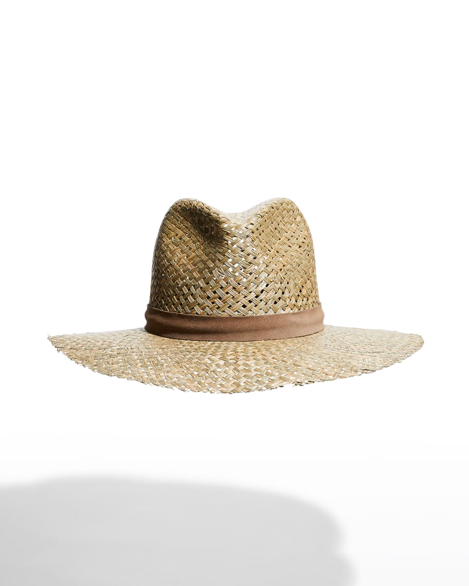 Janessa Leone Leigh Woven Straw Fedora Hat | Neiman Marcus